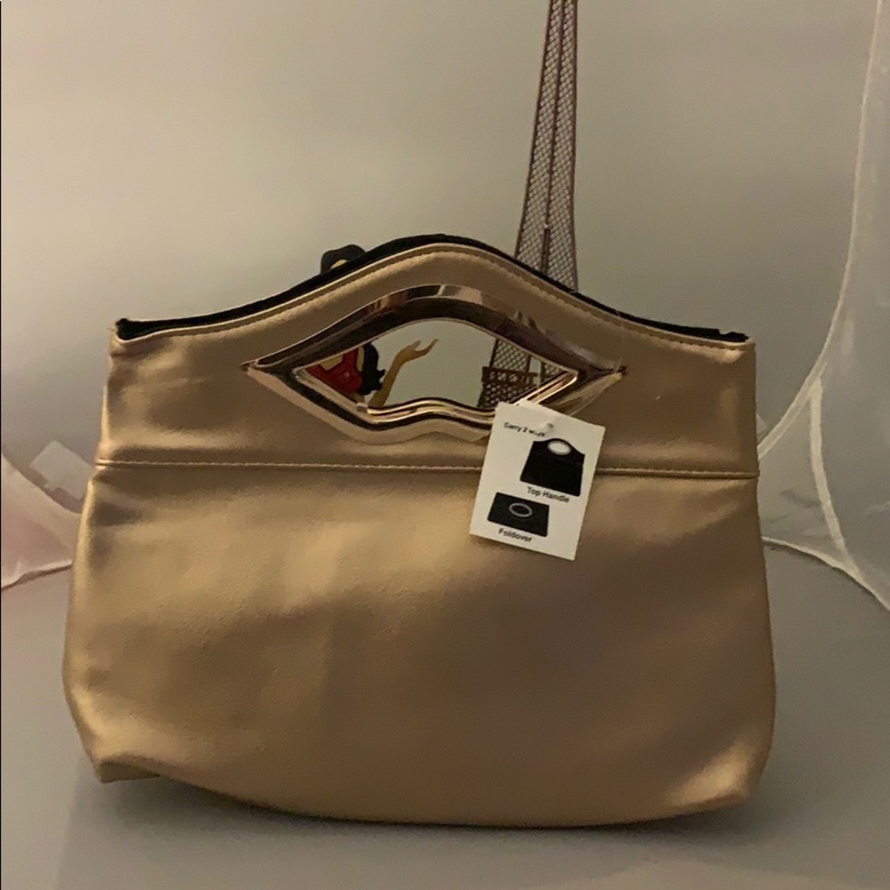 Gold clutch bag